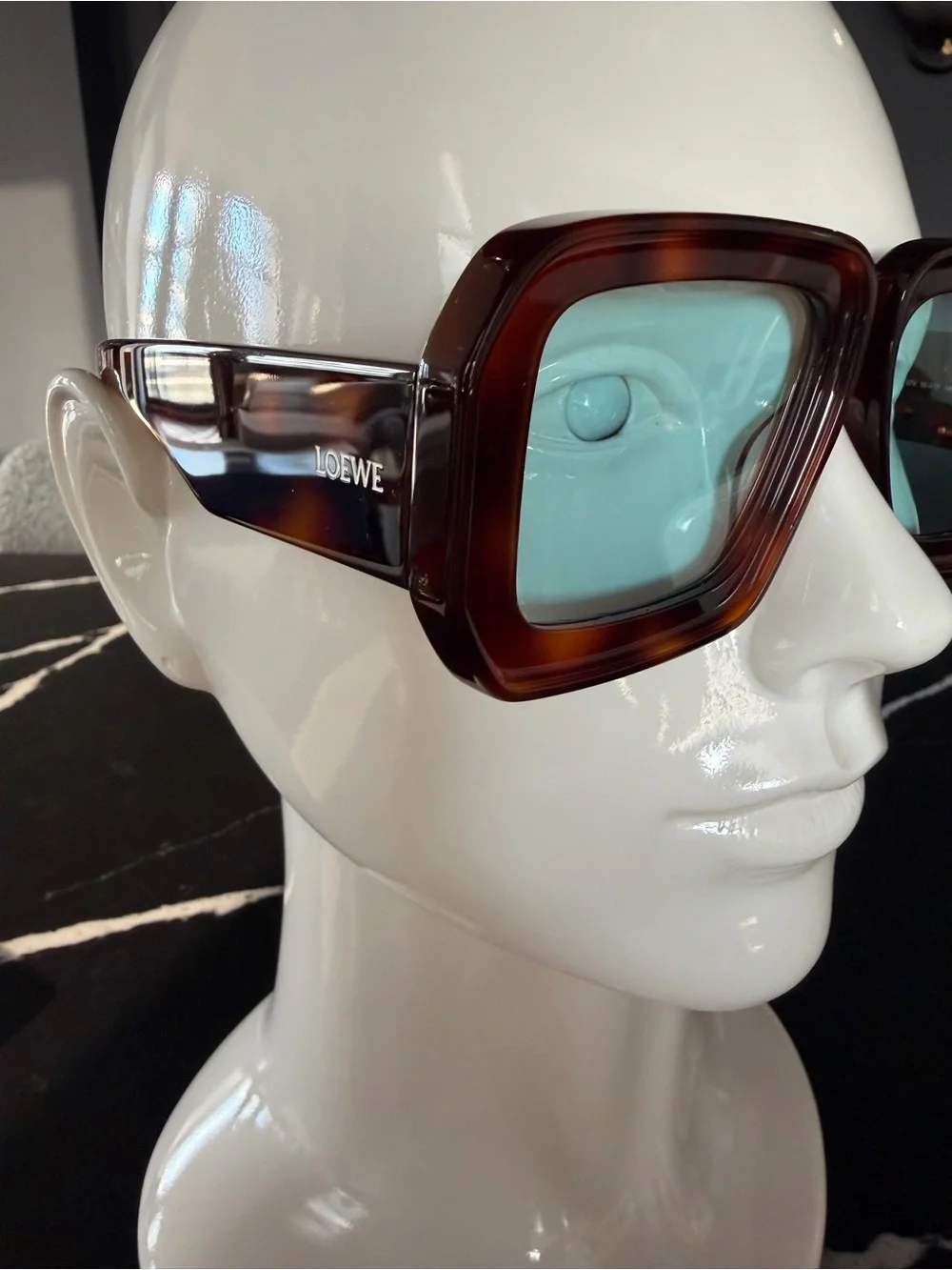 Loewe Oversized Square Tortoiseshell Frame Sunglasses - Brown